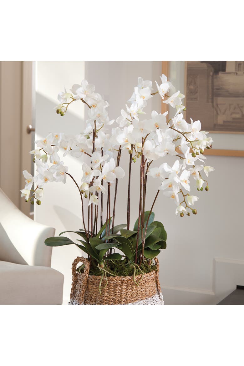 Phalaenopsis Orchid Faux (Fake) Drop-In 36", Alternate, color, White