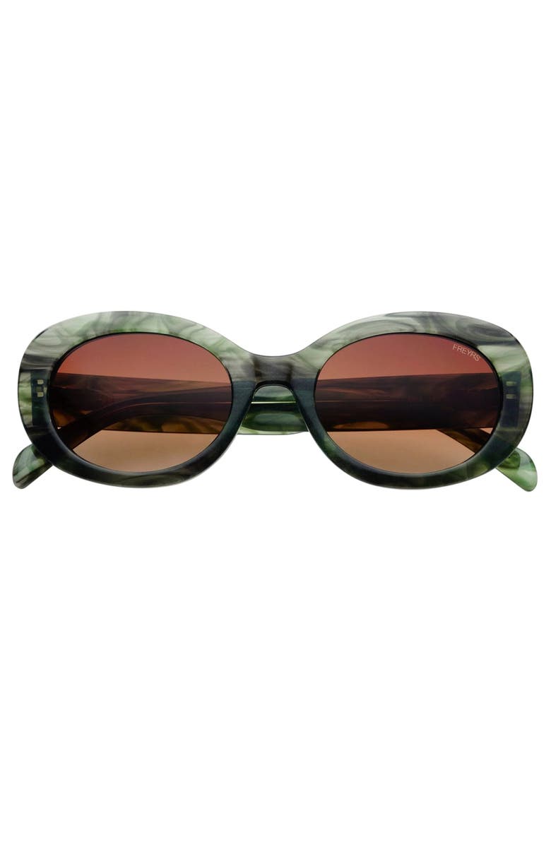 FREYRS Eyewear Aria Oval Sunglasses, Main, color, Emerald