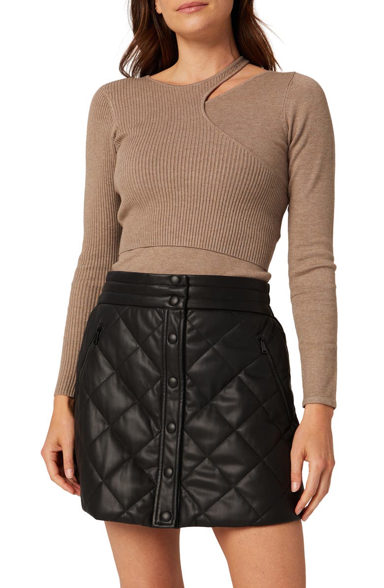 Alp N Rock Emilia Quilted Faux Leather Miniskirt, Alternate, color, 