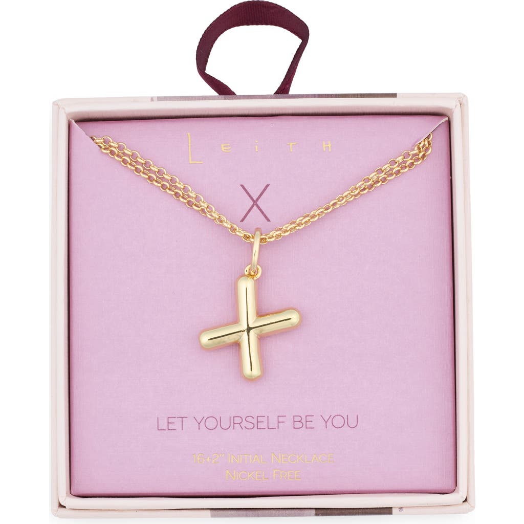 Leith Lowercase Initial Bubble Pendant Necklace In Gold