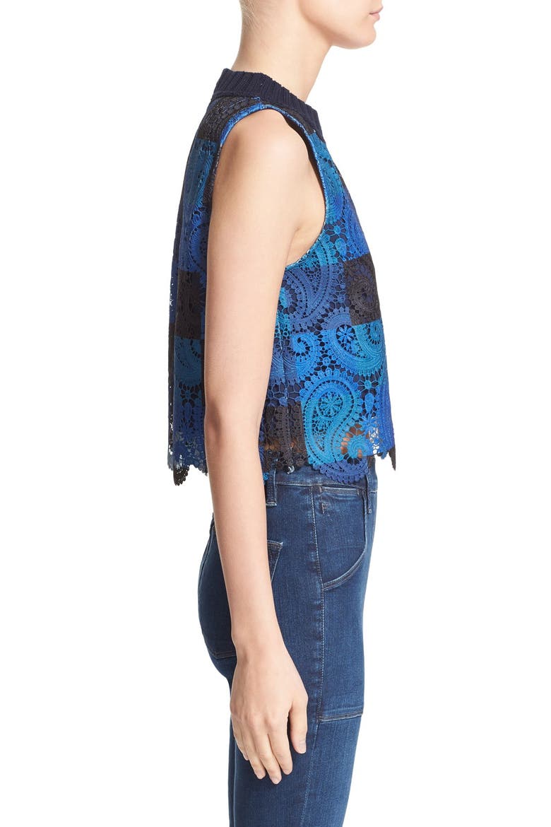 Sea Crochet Lace Crop Tank, Alternate, color, BLUE