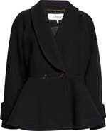 Chloé Double Breasted Wool Blend Peplum Jacket