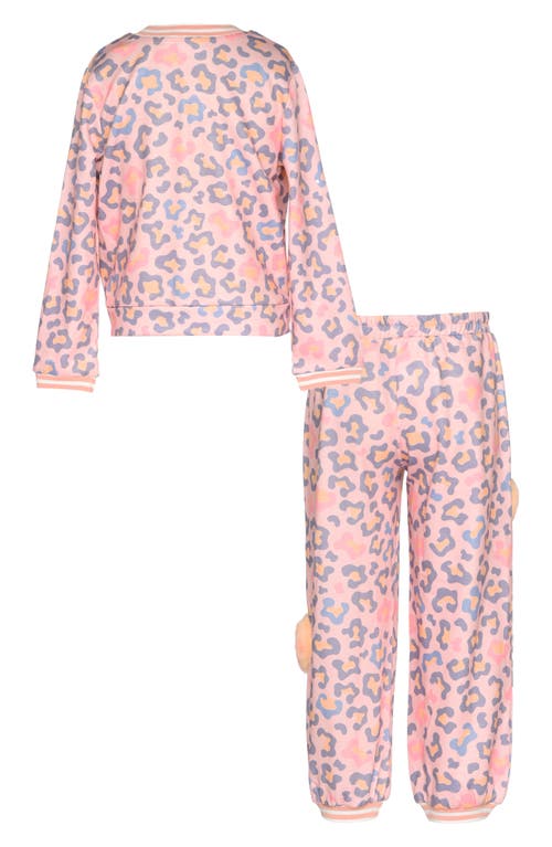 TRULY ME TRULY ME KIDS' FAUX FUR HEART APPLIQUÉS SWEATSHIRT & JOGGERS SET