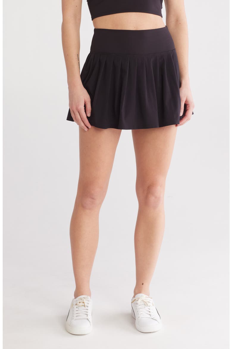 Accordion Skort, Main, color, BLACK