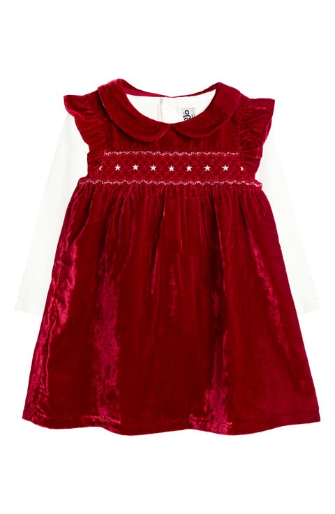 Velvet Dress & Long Sleeve Bodysuit Set (Baby)