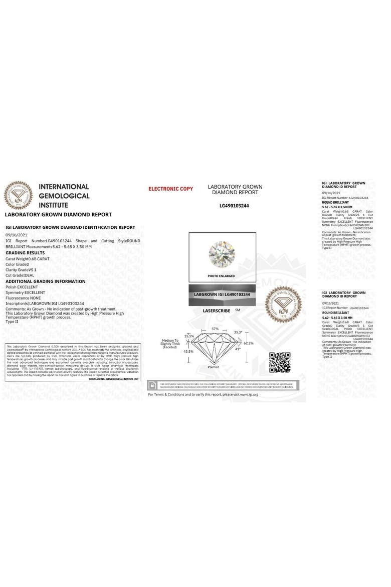 Certified 1.20Ct Diamond Engagement Ring Gold Lab Grown Twist Vine Band, Alternate, color, 10k White Gold