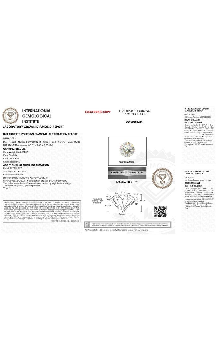 Bliss Diamond Certified 1.20Ct Diamond Engagement Ring Gold Lab Grown Twist Vine Band, Alternate, color, 