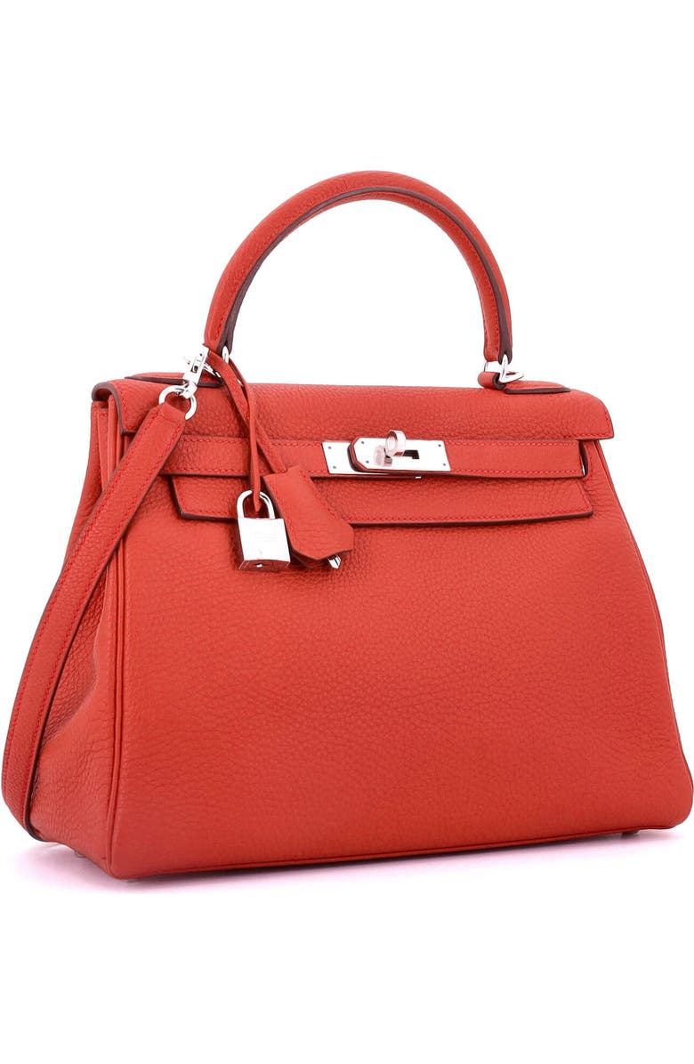 Pre-Owned Hermes Kelly Handbag Red Togo with Palladium Hardware 28, Alternate, color, Rouge Casaque