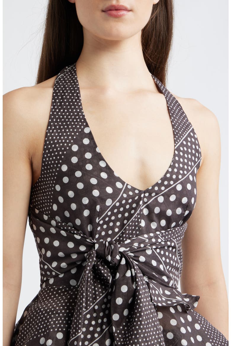 Leandra Tie Waist Halter Camisole, Alternate, color, DARK BROWN