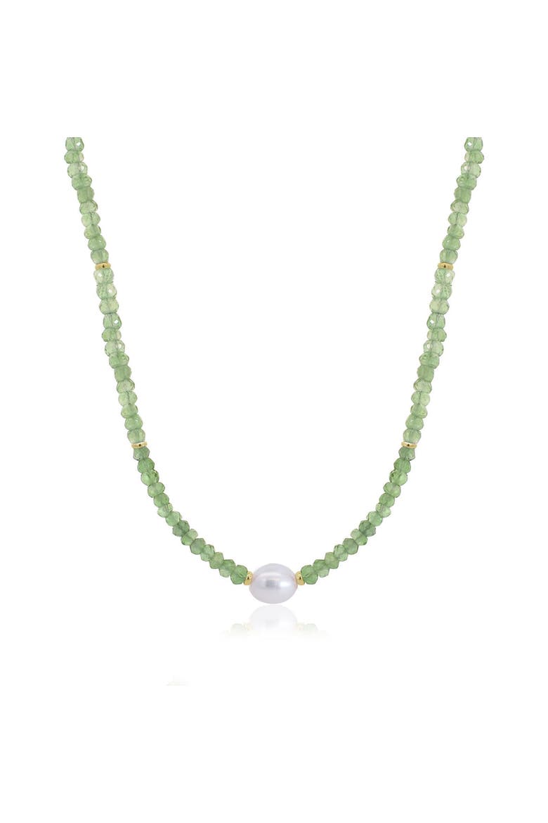 Peridot Bead Pearl Necklace, Main, color, Peridot