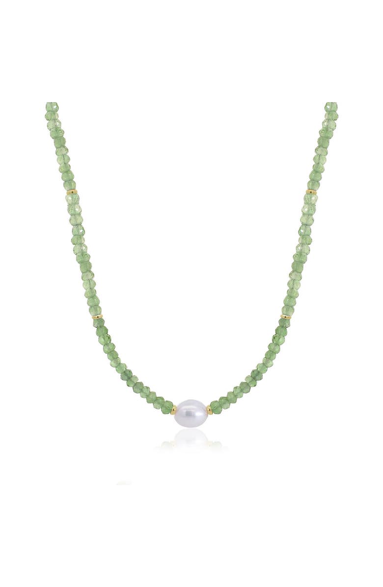 The Lovery Fine Jewelry Peridot Bead Pearl Necklace, Main, color, Peridot
