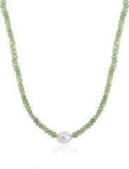 The Lovery Fine Jewelry Peridot Bead Pearl Necklace