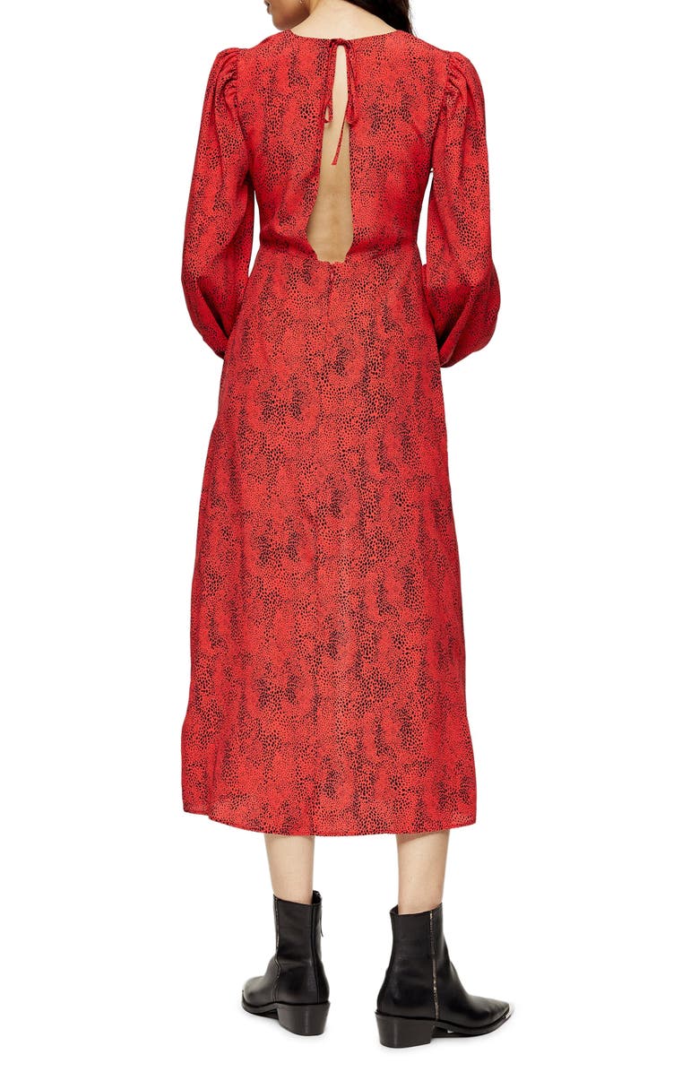 Topshop Animal Print Long Sleeve Maxi Dress, Alternate, color,