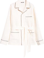 Dolce&Gabbana Belted Linen & Silk Pajama Jacket