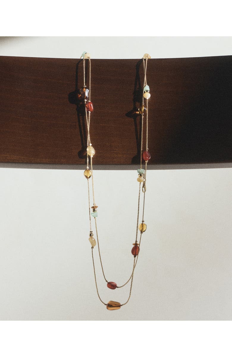 MANGO Mixed Bead Necklace, Alternate, color, Gold