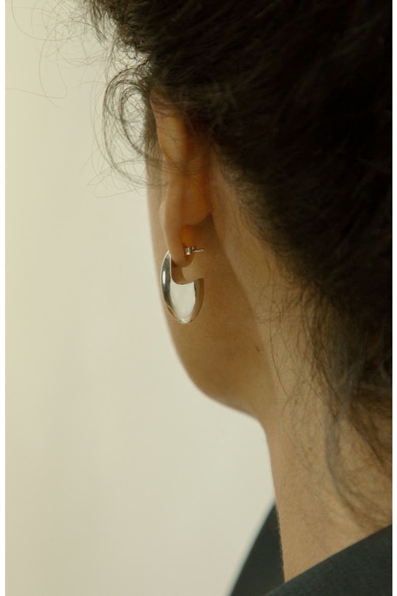 Pebble Earrings, Alternate, color, Silver