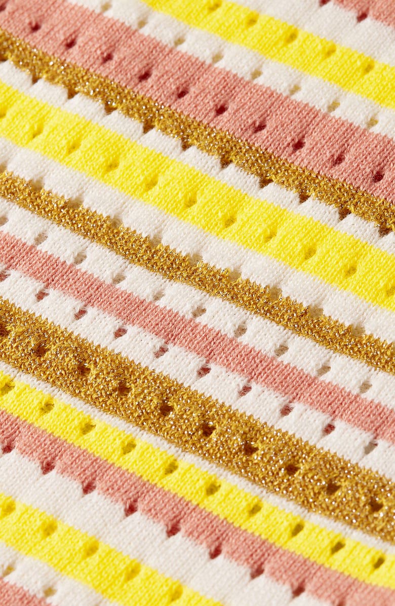 Scotch & Soda Kids' Stripe Open Stitch Polo Shirt, Alternate, color, Stripe Blazing Yellow