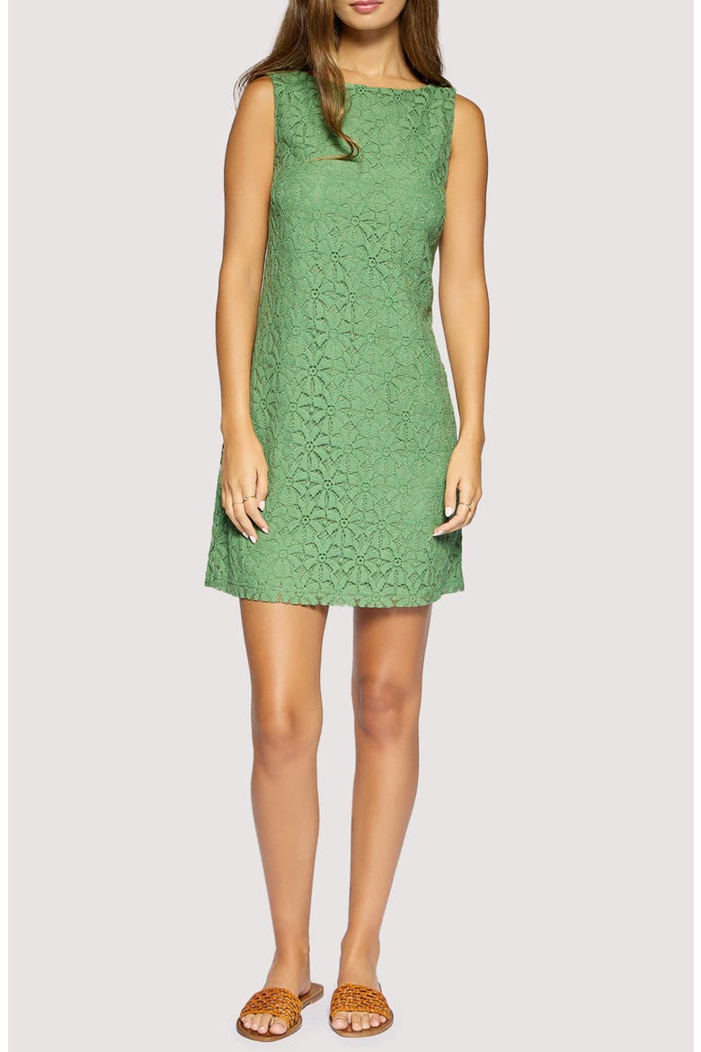 Marisol Floral Lace Shift Minidress, Main, color, GREEN