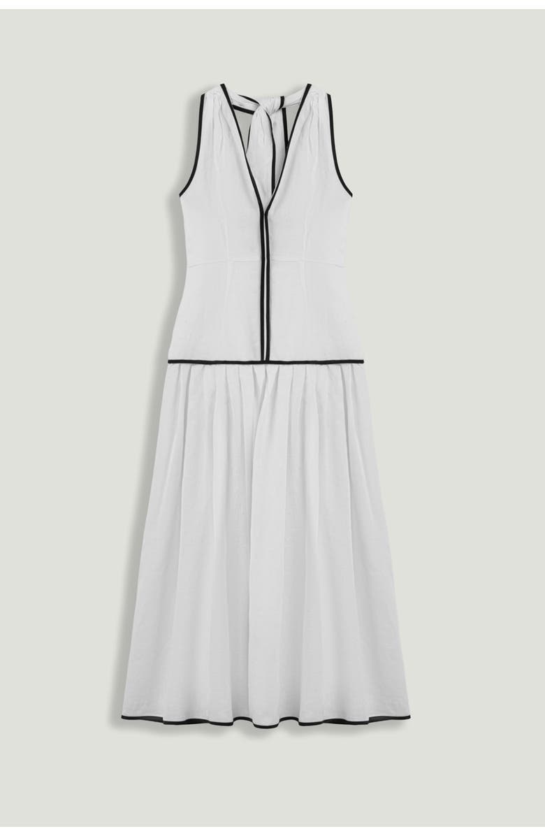 Nocturne Binding Detail Halterneck Midi Dress, Alternate, color, Ivory