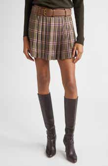 Ramy Brook Metallic Plaid Miniskirt
