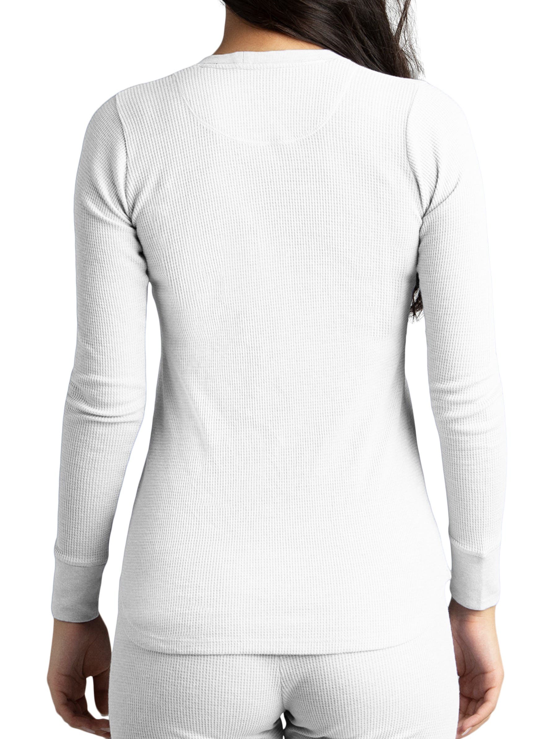Women's Waffle Long Sleeve Thermal Crew - image 2