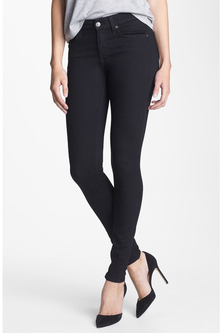 7 For All Mankind® Stretch Skinny Jeans, Main, color, ELASTICITY BLACK