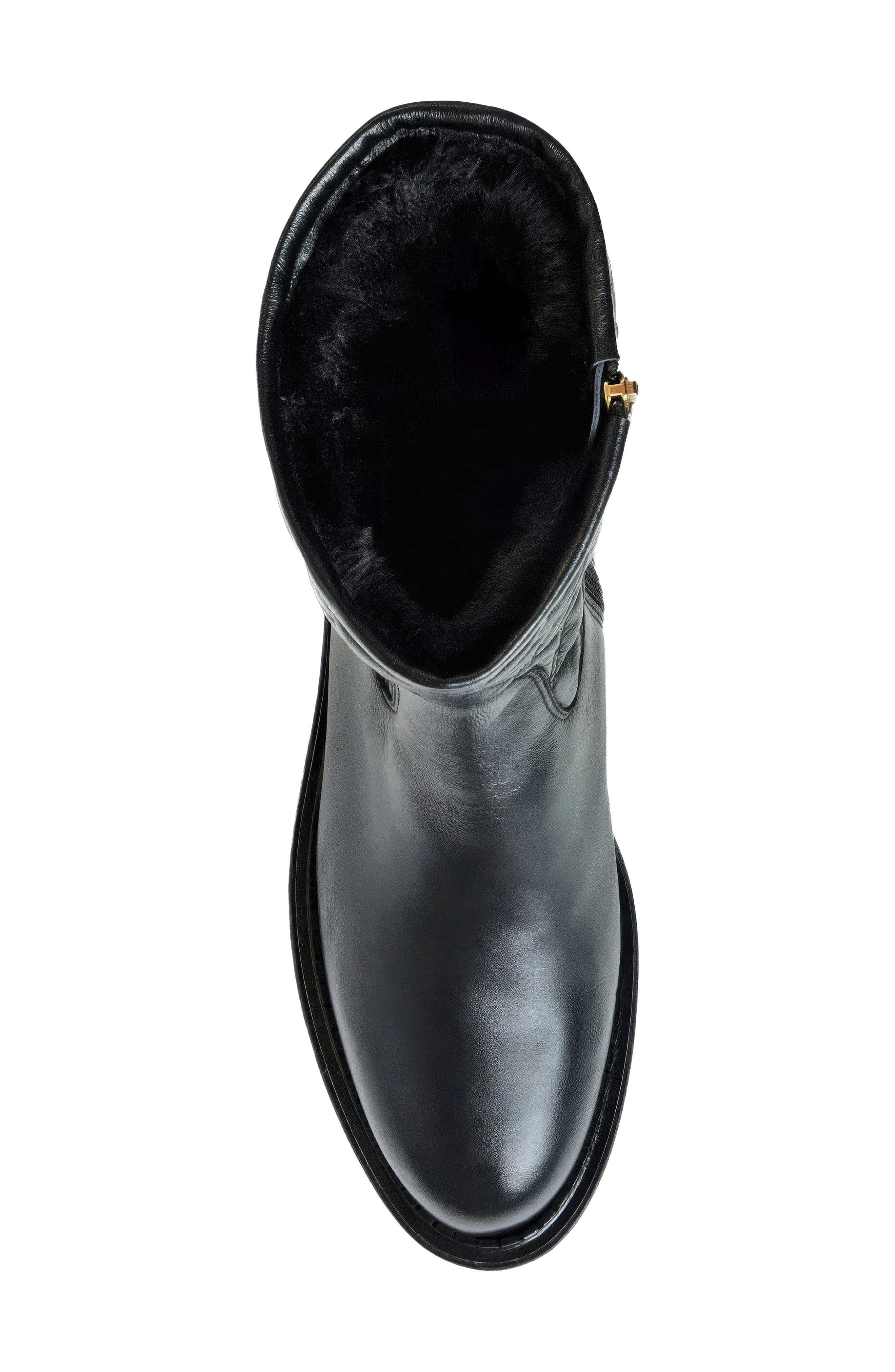 Georgetta Waterproof Leather Boot, Alternate, color, BLACK LEATHER