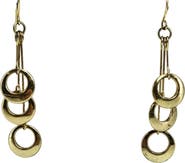 MADISON BEVERLY HILLS Vintage Goldtone Dangle 3 Tiered Circles Earrings