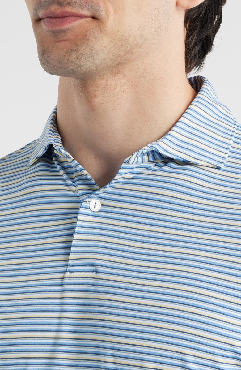 Peter Millar Crown Crafted Cadence Stripe Performance Polo, Alternate, color, Fountain Blue