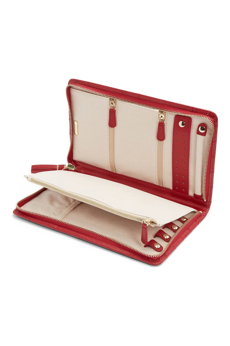 Caroline Large Jewelry Portfolio, Alternate, color, RED