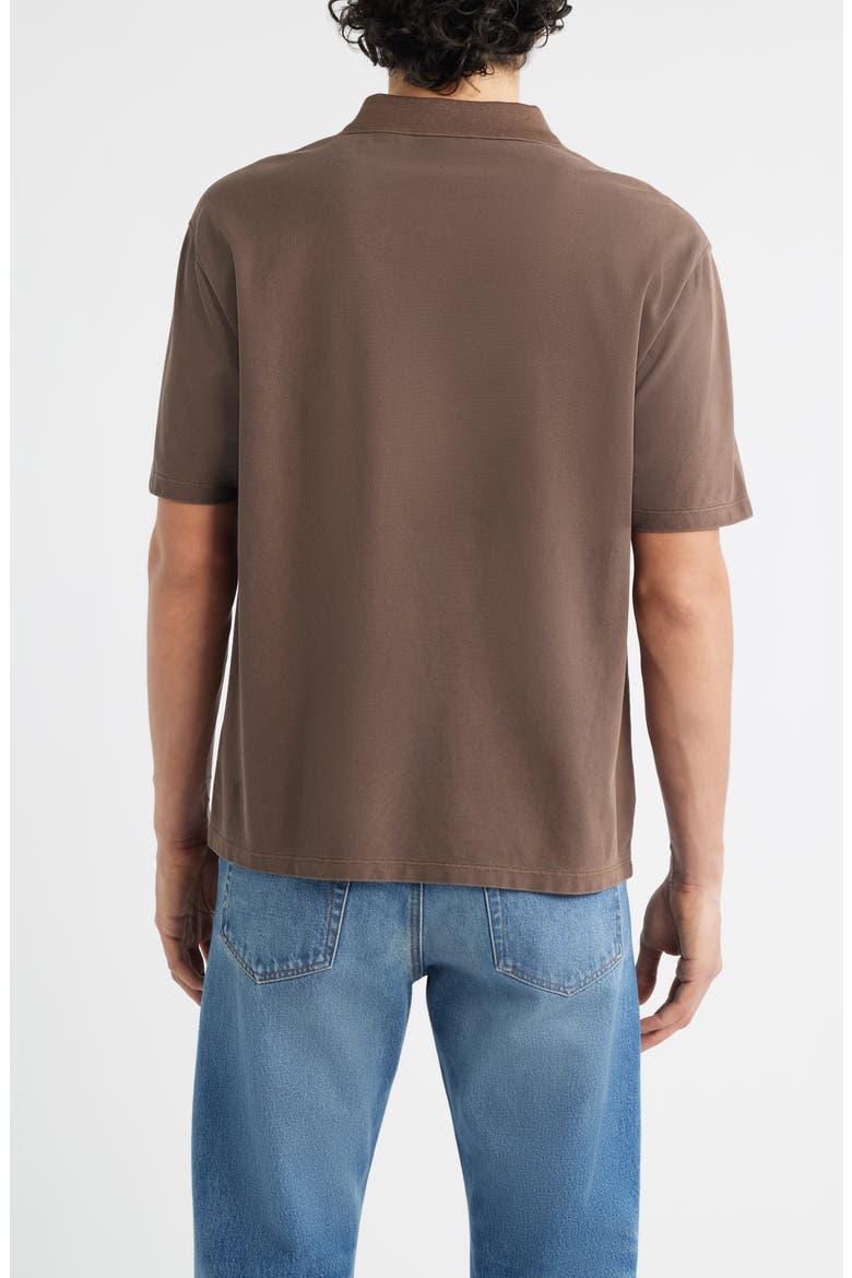 Washed Cotton Piqué Polo, Alternate, color, ANTIQUE CAFE