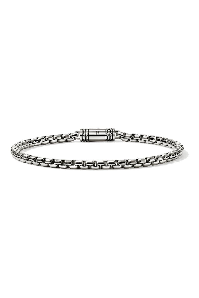 Box Chain Bracelet, 3.7mm, Main, color, STERLING SILVER