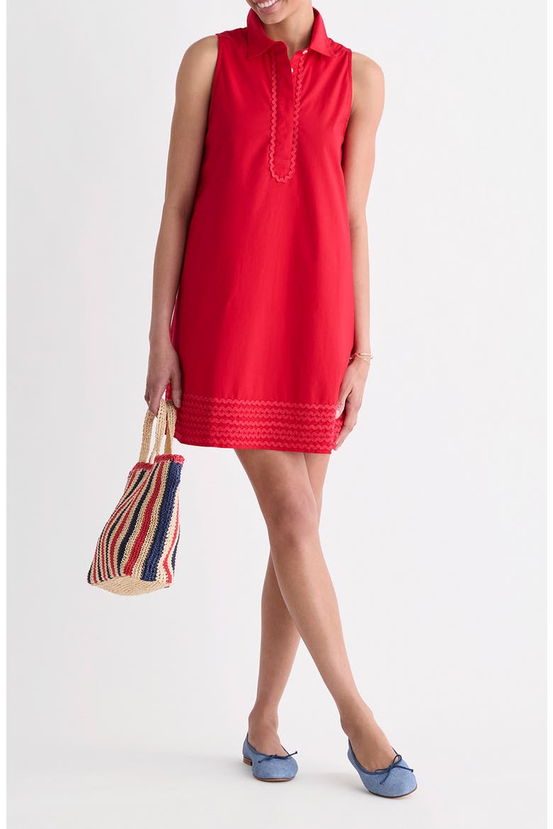 Pippa Rickrack Shirtdress, Main, color, LIGHTHOUSE RED