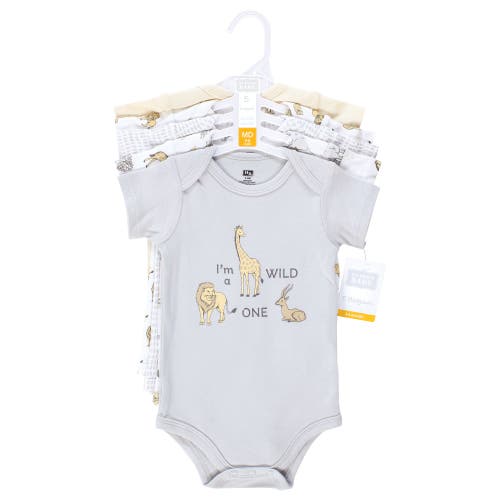 Hudson Baby Five-piece Set Of Cotton Infant All-in-one Bodysuits In Gray