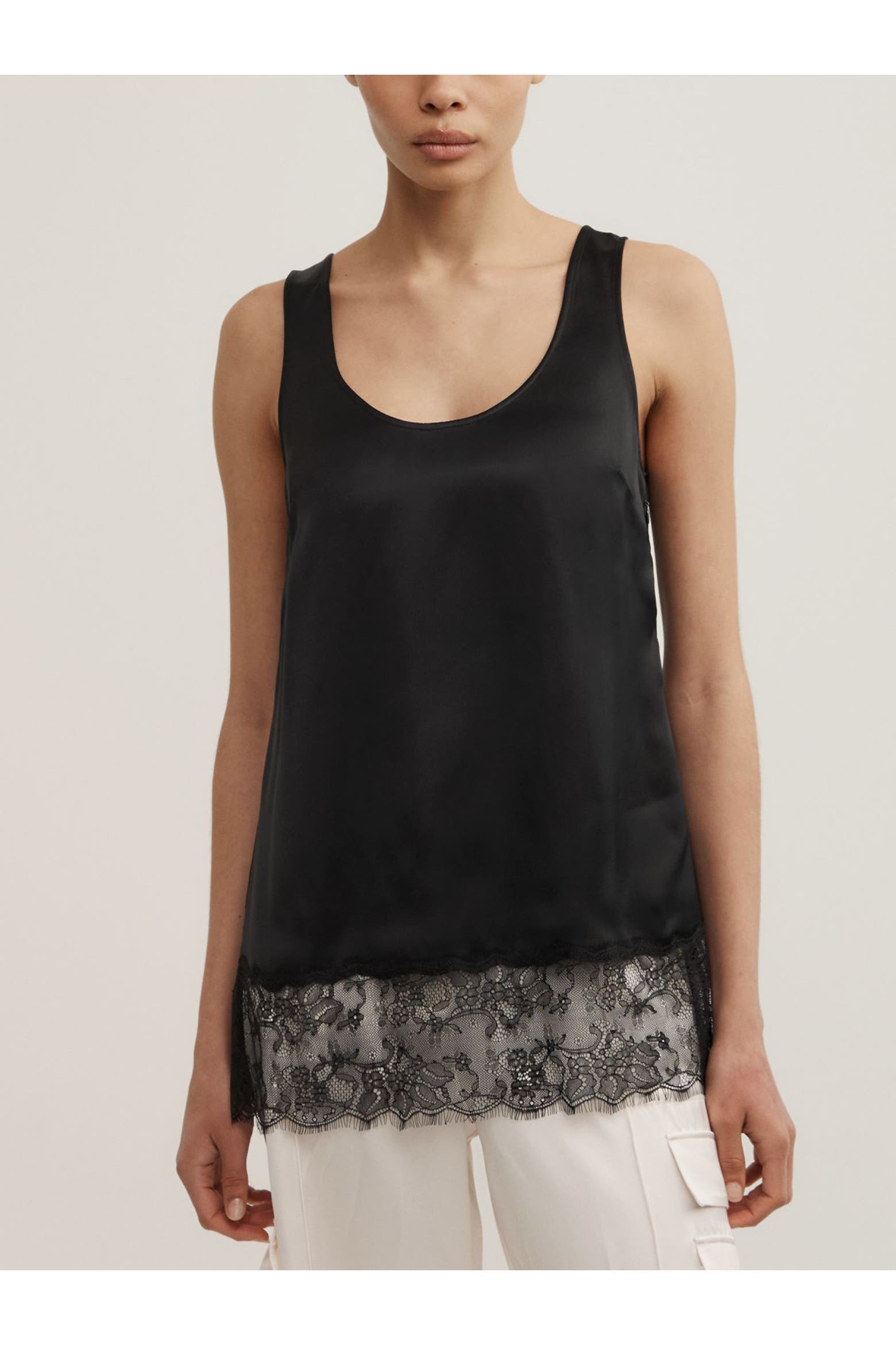 H7em Note Witchery Lace Hem Tank Top (Women) | Nordstrom