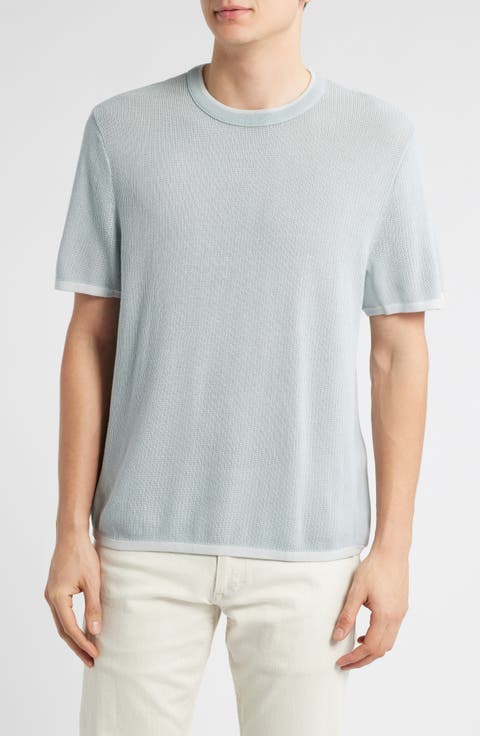 Harvey Ringer Cotton Blend Mesh T-Shirt