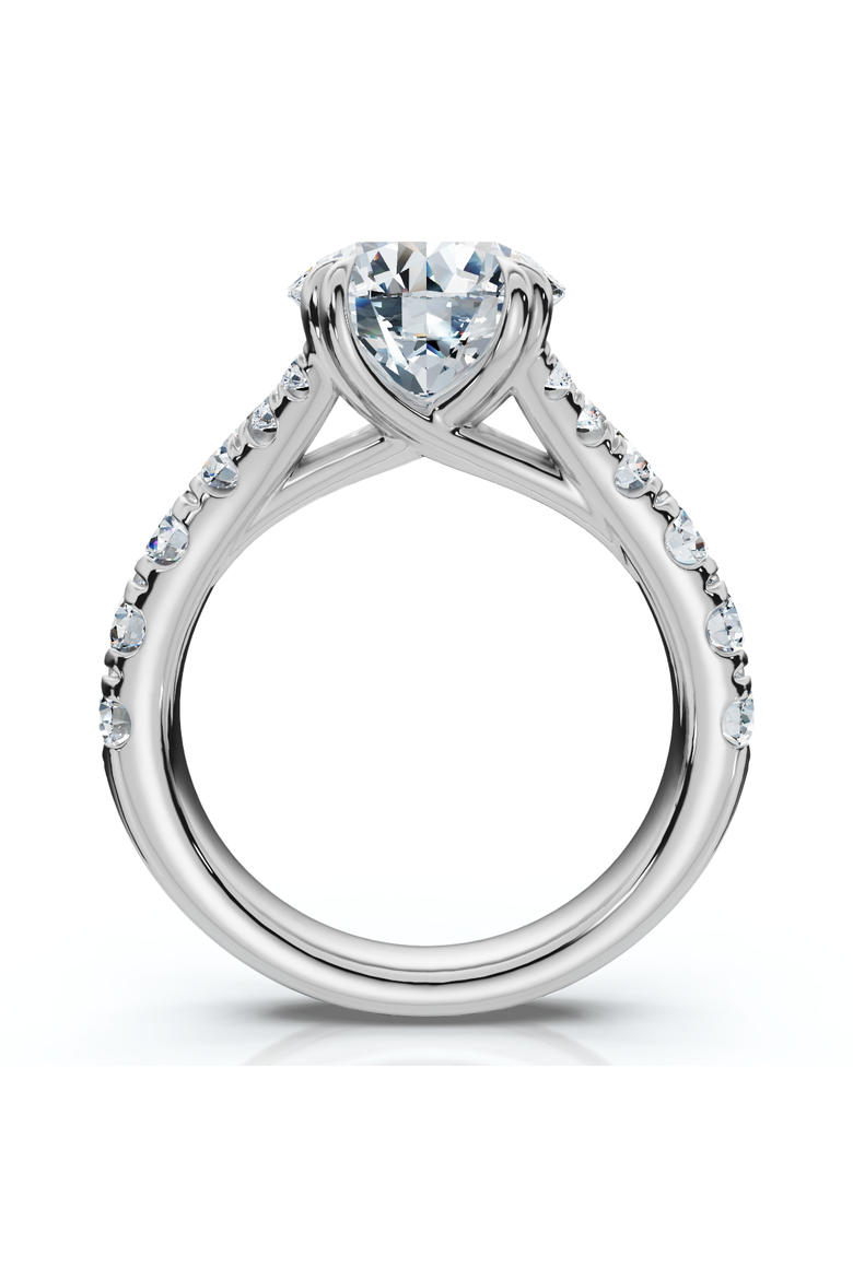 Certified 4Ct Vivian Diamond Engagement Round Diamond Ring 14k Gold Lab Grown, Alternate, color, 14k White Gold