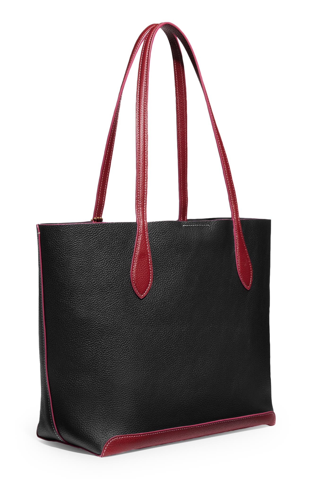 COACH Pebbled Leather Logo Tote, Alternate, color, 