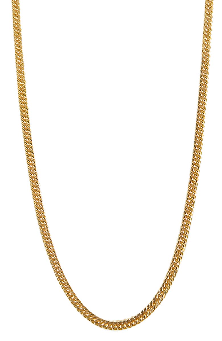 Argento Vivo Sterling Silver Flat Cable Chain Necklace, Alternate, color, Gold