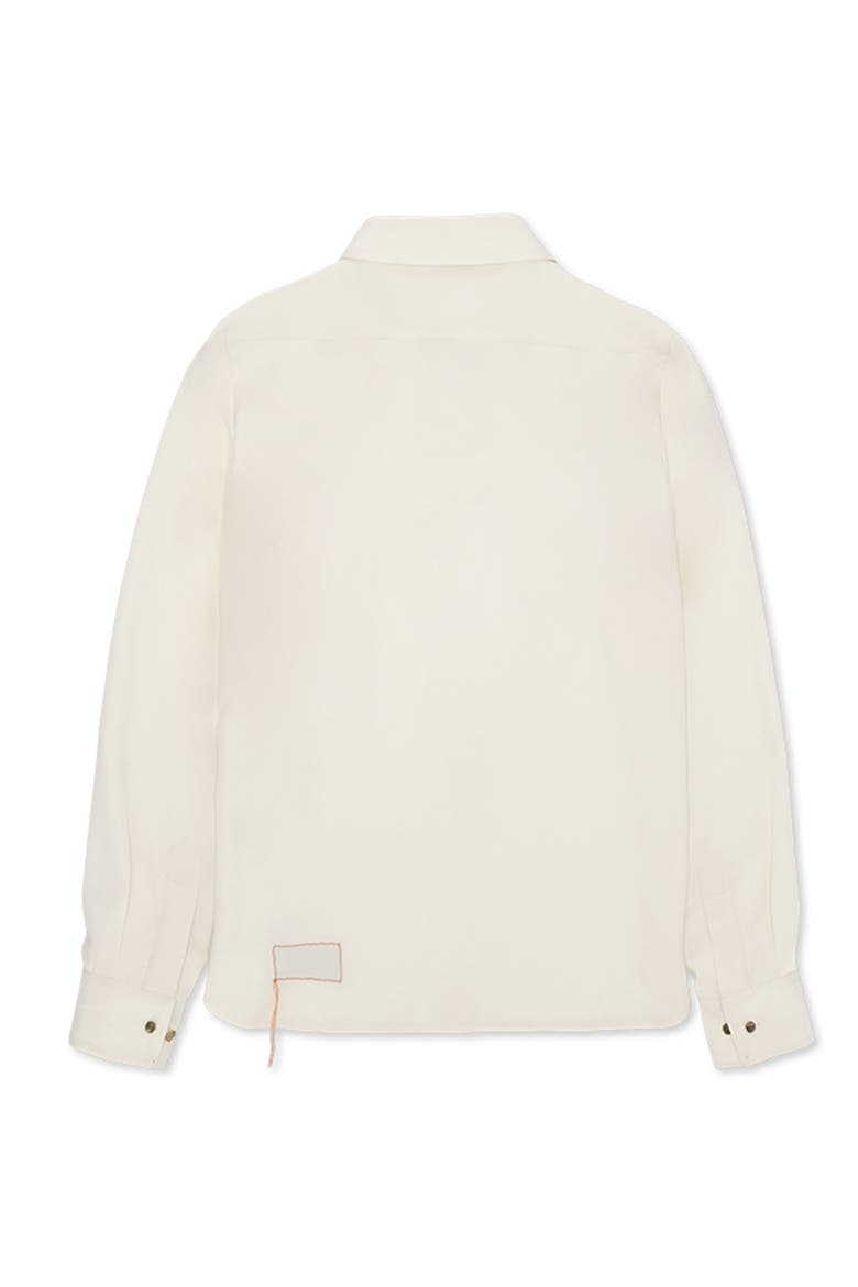 Silk Smoking Shirt, Alternate, color, Cream