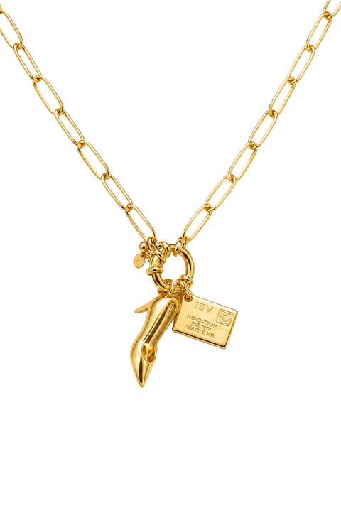 Shoe & Shopping Bag Charm Pendant Necklace