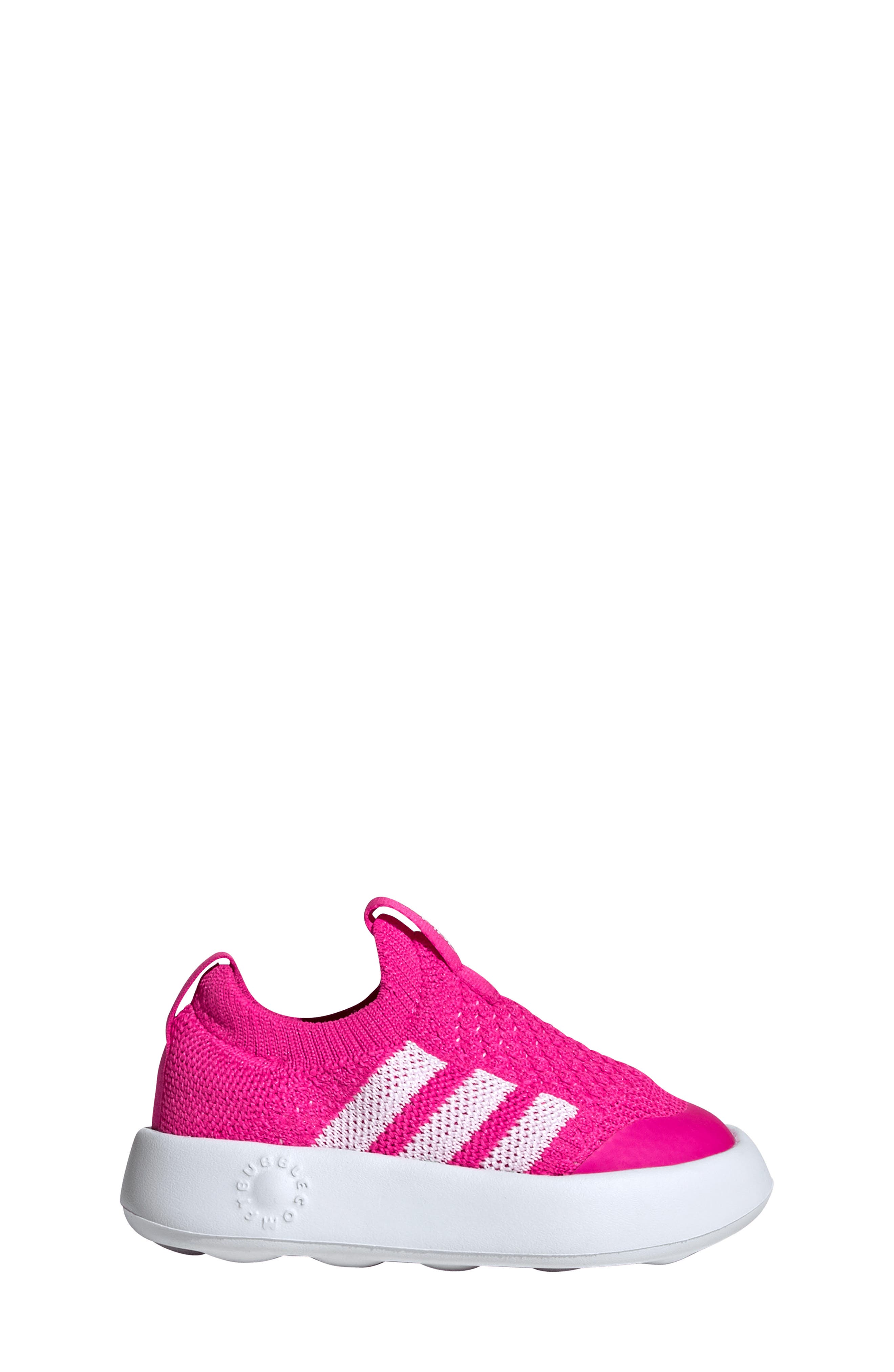 adidas Kids' Bubblecomfy Knit Slip-On Sneaker, Alternate, color, Shopnk/Ftw