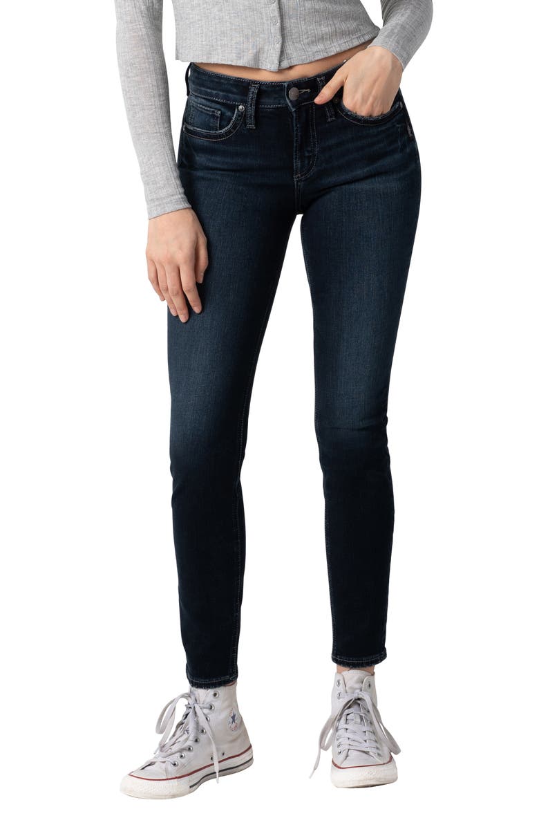 Silver Jeans Co. Suki Mid Rise Skinny Jeans, Main, color, 