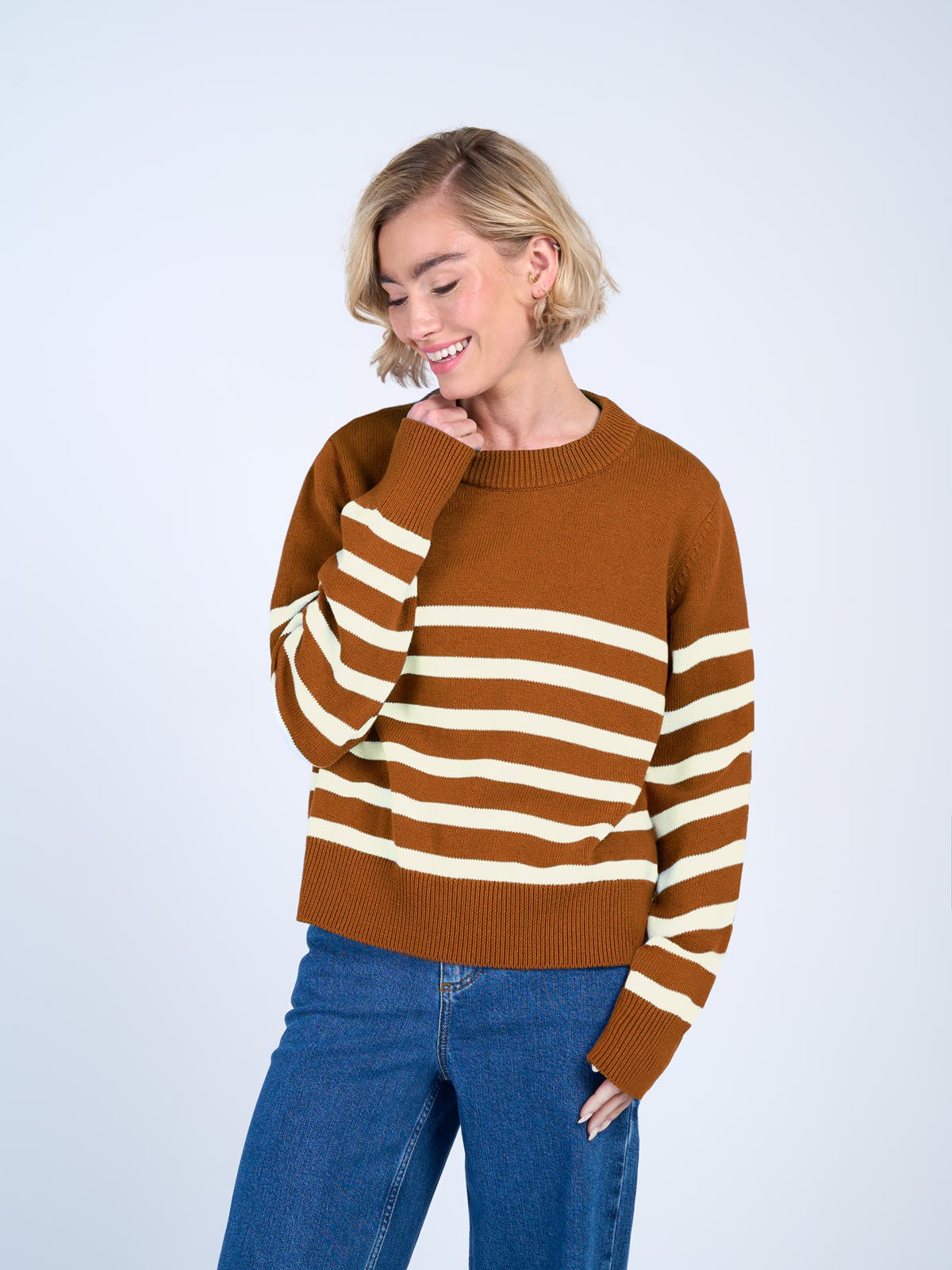 Long Sleeve Boxy Stripe Crew Sweater