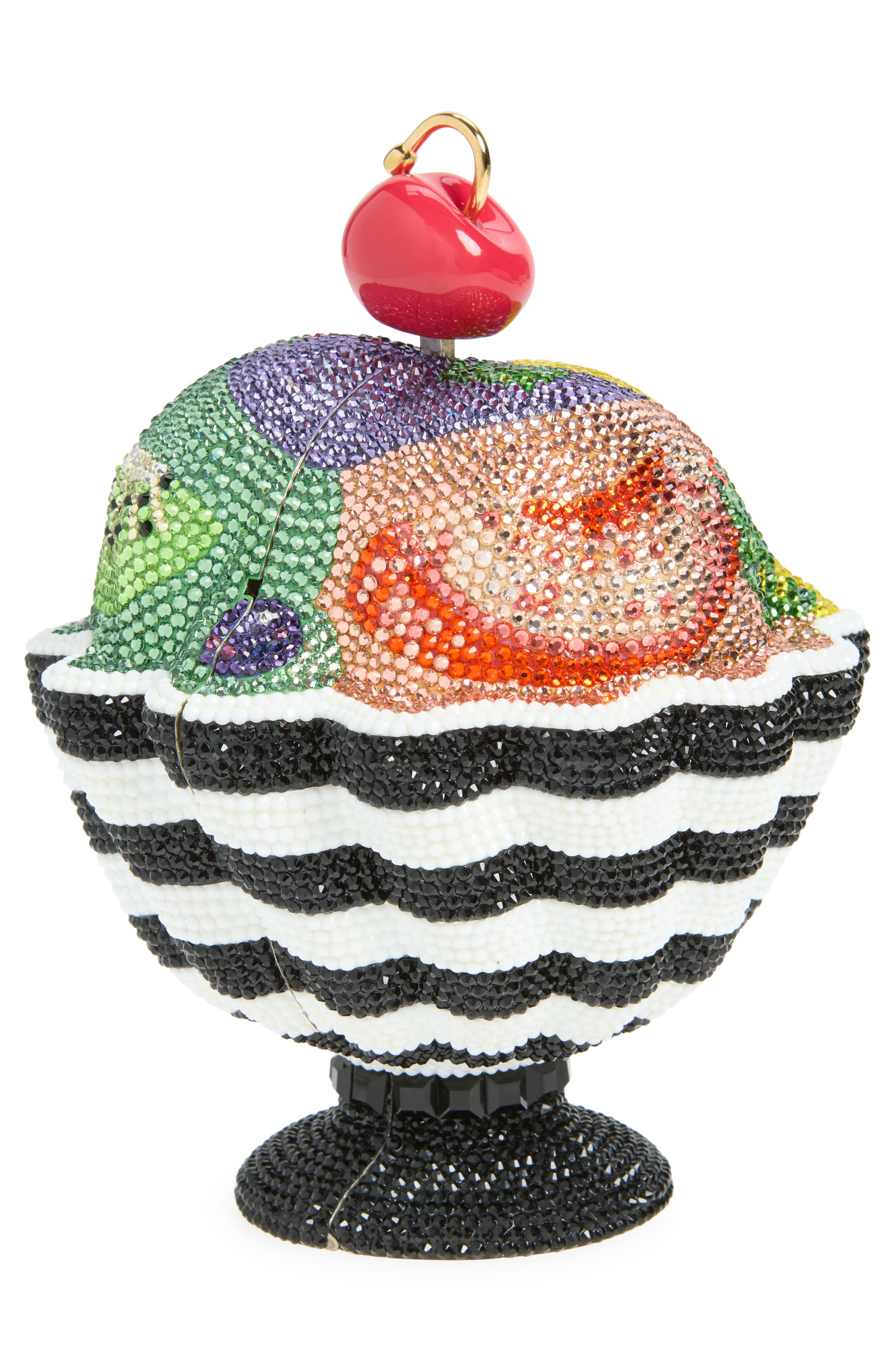 JUDITH LEIBER COUTURE Ice Cream Sundae Gelato Crystal Clutch, Alternate, color, Silver Chalk Multi