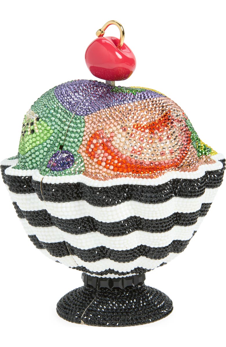 JUDITH LEIBER COUTURE Ice Cream Sundae Gelato Crystal Clutch, Alternate, color, Silver Chalk Multi