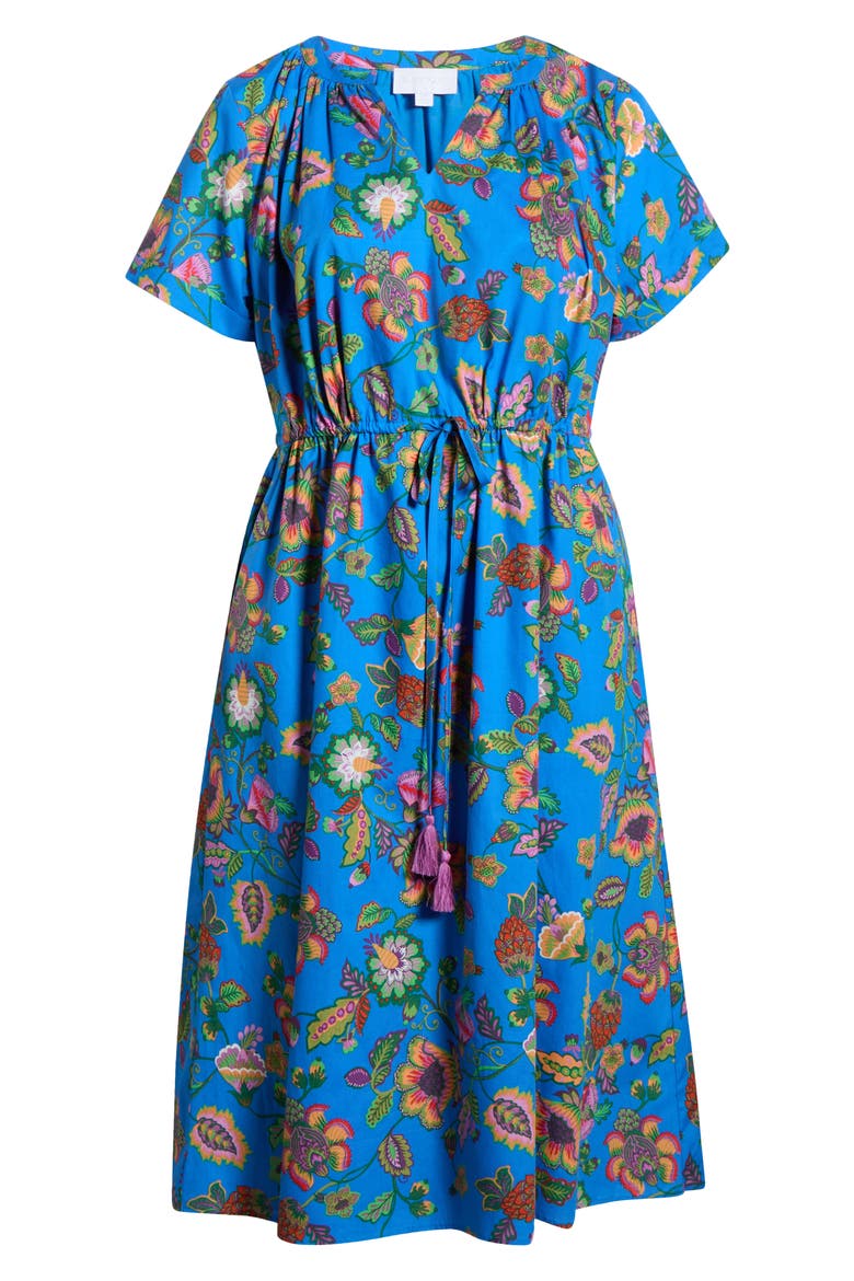 Anabelle Floral Fatima Midi Dress, Alternate, color, BLUE-PINK