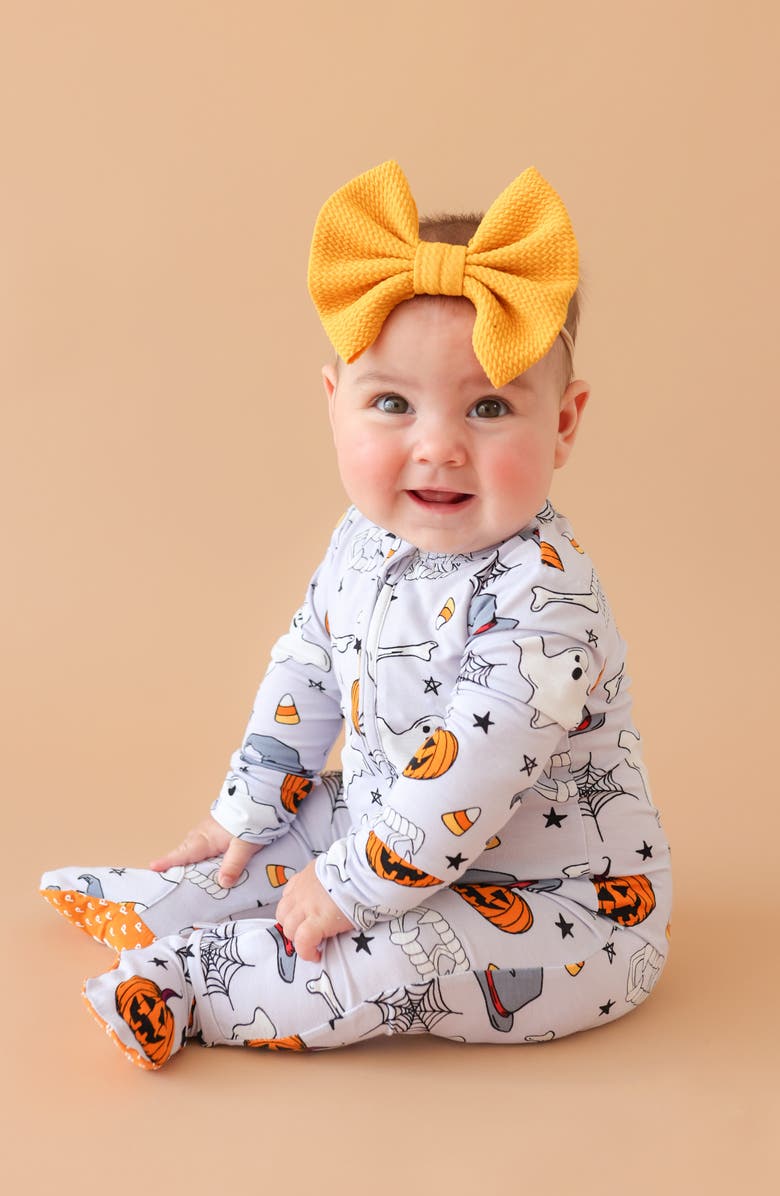 Posh Peanut Fitted Zip Footie, Alternate, color, Grey