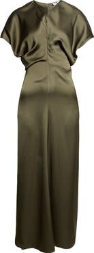 TOTEME Blouson Bodice Satin Maxi Dress