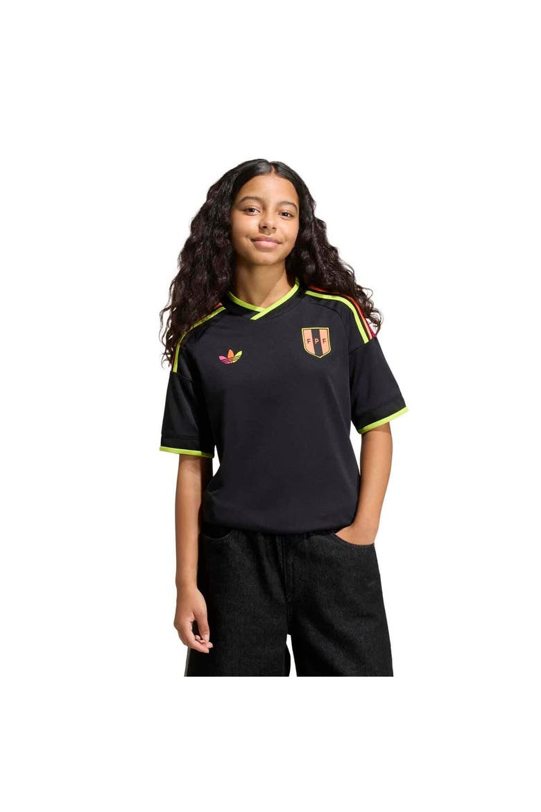 Youth adidas  Black Peru National Team 2026 Away Replica Jersey, Main, color, Black